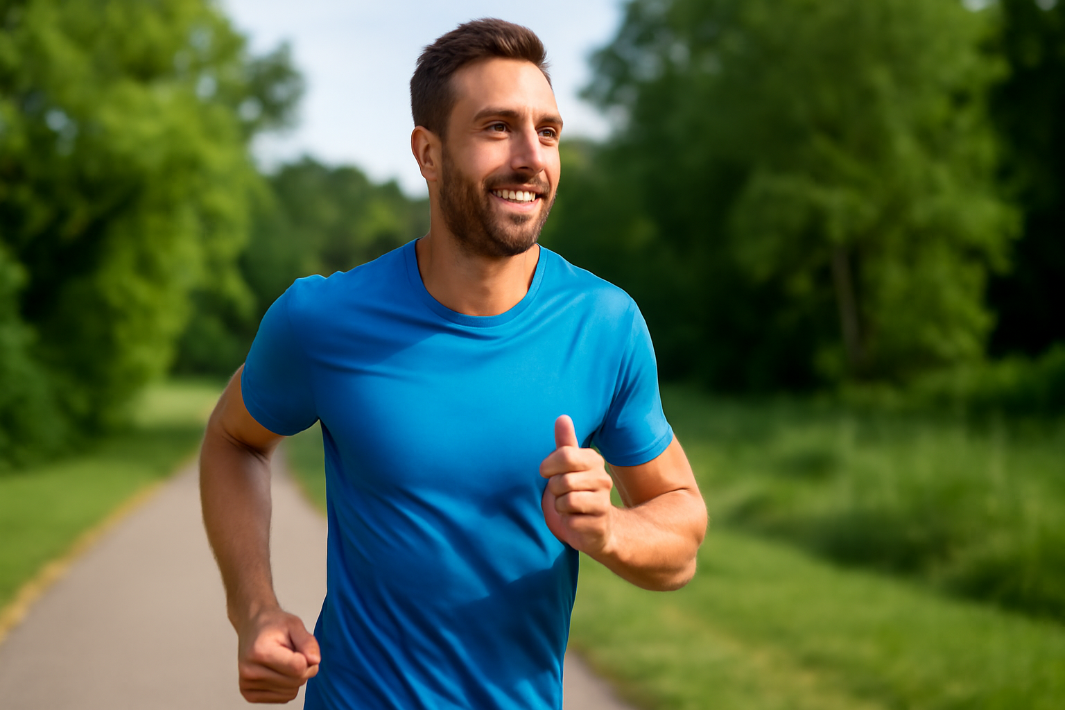 Uomo sano in allenamento